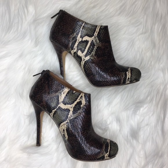 Michael Antonio Shoes - Michael Antonio Snakeskin Heeled Bootie 7.5